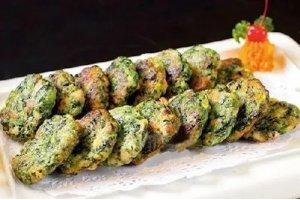 香煎虾蓉野菜饼的做法