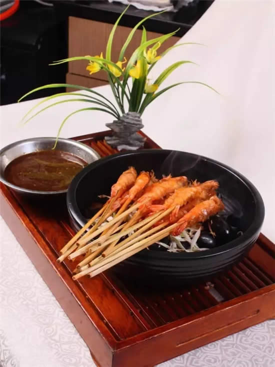 【创新菜】石烤虾串
