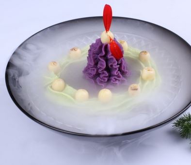 【融合菜】鲜莲子紫薯泥