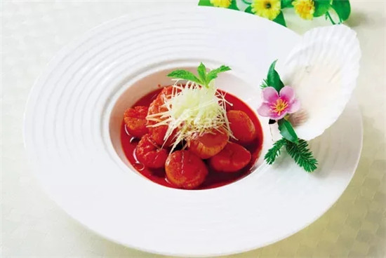 【创新菜】双红浸鲜贝