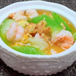 鸡蛋虾仁炒丝瓜