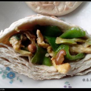 烧饼夹菜